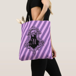 Bolsa Tote Estrias Rosa Sofisticadas Monograma
