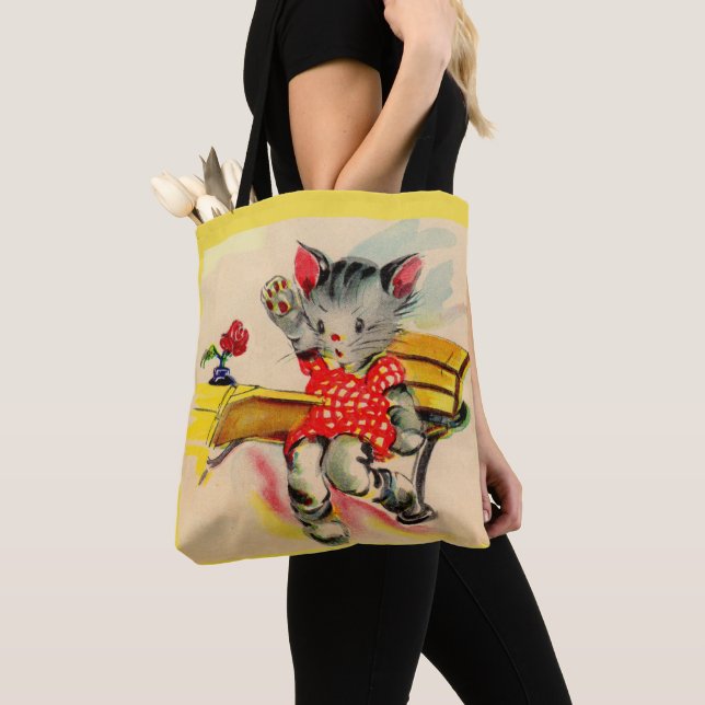 Bolsa Tote estudante de gatinhos (Close Up)