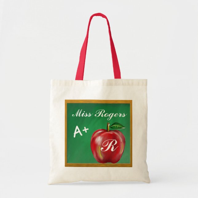 Bolsa Tote Estudantes A dos professores+ Quadro verde-maçã (Frente)