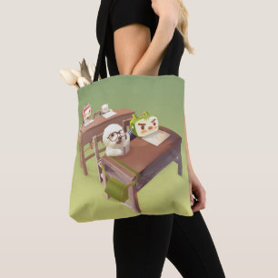 Bolsa Tote Estude Duro: Bichon Sorridente & Escola de Ferro T