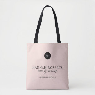 Bolsa Tote Estúdio de Cabelo e Maquiagem com Logotipo em Rosa