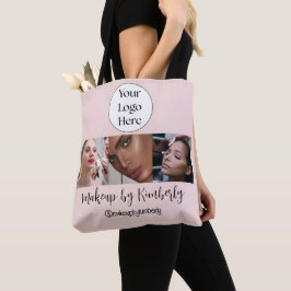Bolsa Tote Estúdio de Maquiagem com Logo em Rotulo de Rosa Be