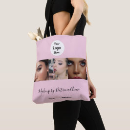 Bolsa Tote Estúdio de Maquiagem com Logo em Rotulo Rosa Foto