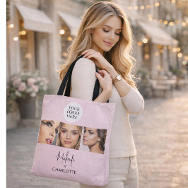 Bolsa Tote Estúdio de Maquiagem de Foto com Letra Cursiva Ros