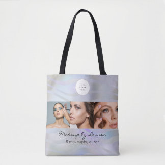 Bolsa Tote Estúdio de Maquiagem de Foto com Logo Holográfico
