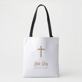 Bolsa Tote Estudo Bíblico Personalizado em Grafite Dourado Br