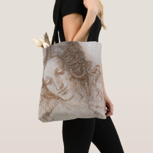 Bolsa Tote Estudo de Leonardo da Vinci da Cabeça de Leda