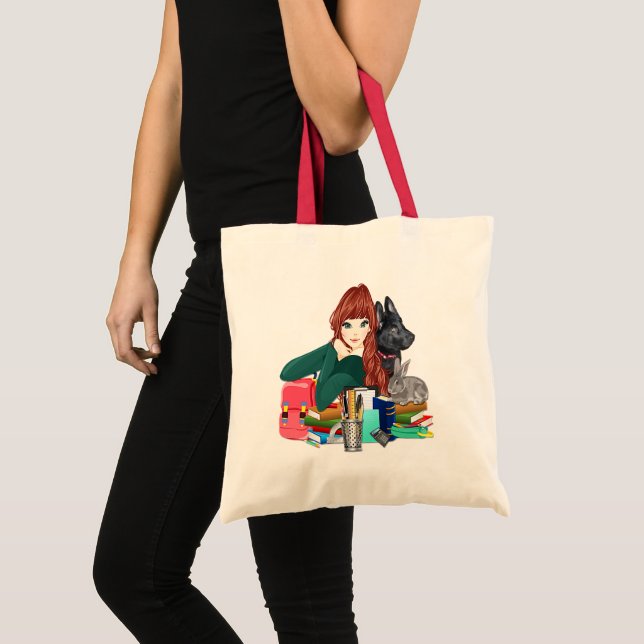Bolsa Tote Estudo Escolar Amigos de Furry Tote Bag, ZKOA (Frente (produto))