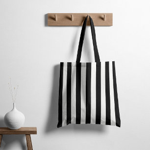 Bolsa Tote Eterno Listras Pretas e Brancas