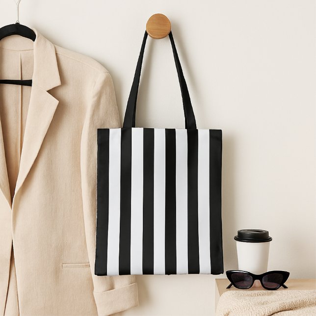 Bolsa Tote Eterno Listras Pretas e Brancas (Criador carregado)