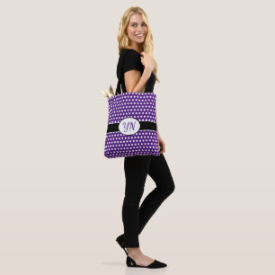 Bolsa Tote Etiqueta de Bolinhas de iniciais personalizadas