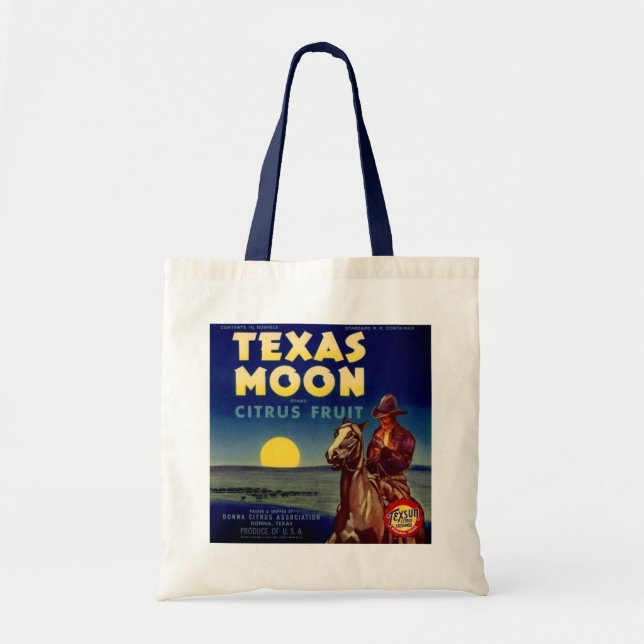 Bolsa Tote Etiqueta de Fruta de Citros da Moon Texas (Frente)