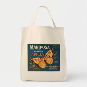 Bolsa Tote Etiqueta de Taxa de Maçãs Mariposa
