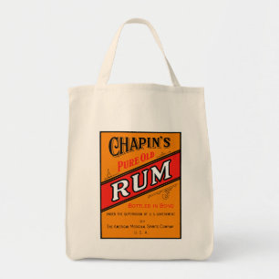 Bolsa Tote Etiqueta velha pura do rum de Chapins