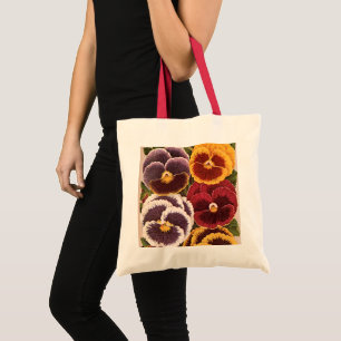 Bolsa Tote Etiquetas de Pacotes de Sementes Antigas, Flores d