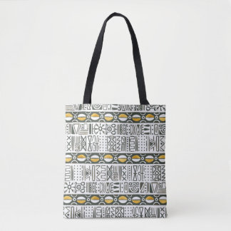 Bolsa Tote Etnia africana, padrão sem costura de aquarela.