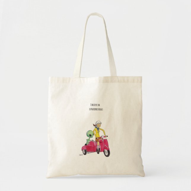 Bolsa Tote eu acredito nos extraterrestrials (Frente)