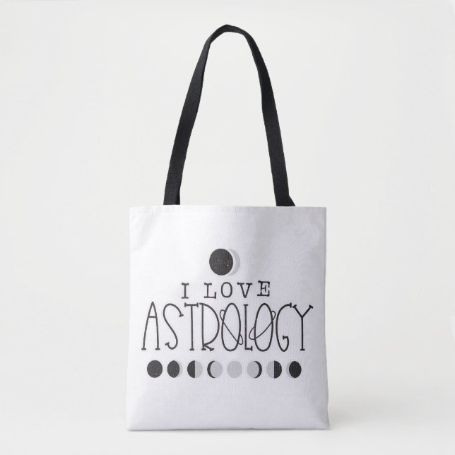 Bolsa Tote Eu adoro Astrologia Sun e Moon Phases (Frente)