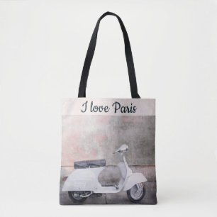 Bolsa Tote Eu Adoro Carro Rosa Da Rua Paris