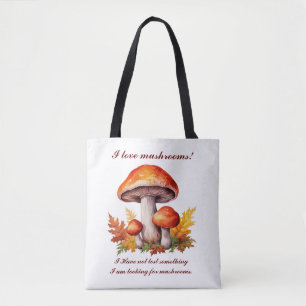 Bolsa Tote Eu adoro cogumelos