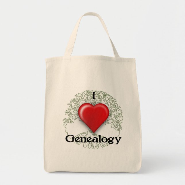 Bolsa Tote Eu adoro Genealogia - Saco de Tote Personalizado (Frente)