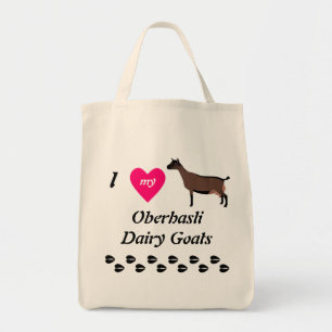 Bolsa Tote Eu Adoro Meus Oberhasli Dairy Goats
