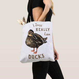 Bolsa Tote Eu Adoro Patos Sapos