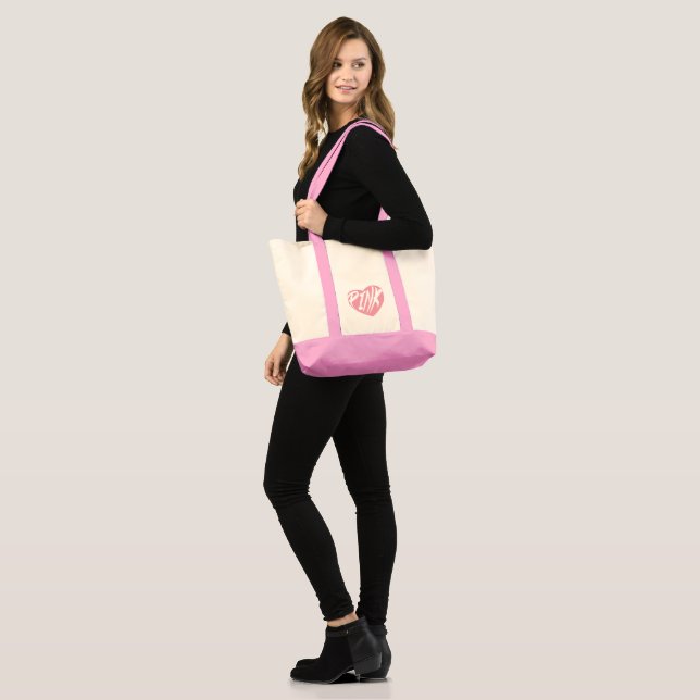 Bolsa Tote Eu adoro PINK (Frente (modelo))