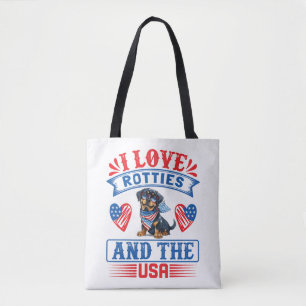 Bolsa Tote Eu adoro Rotty e os EUA