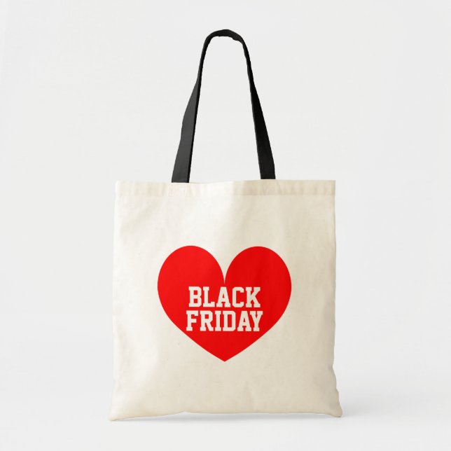 Bolsa Tote Eu adoro sacola de compras da Black Friday (Frente)