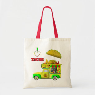 Bolsa Tote Eu Adoro Tacos Pequeno Caminhão de Taco