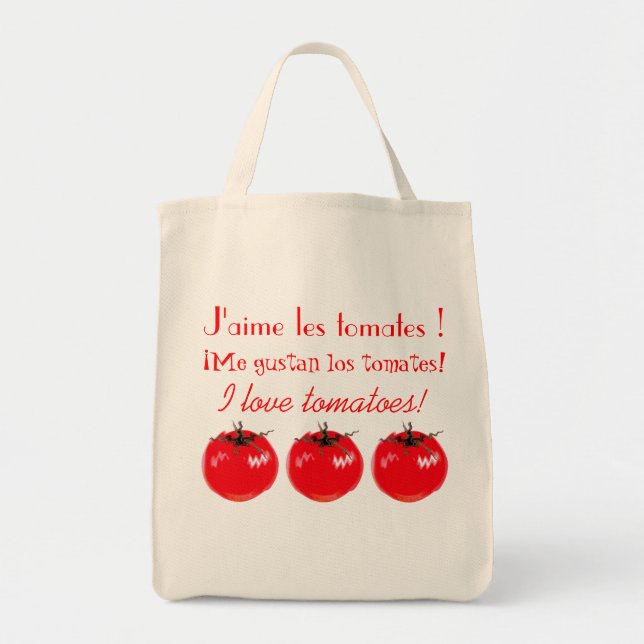 Bolsa Tote Eu adoro tomates! (Frente)