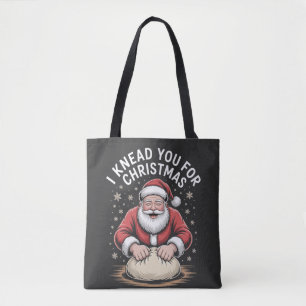 Bolsa Tote Eu amasso você para o Natal Padaria Cozinheiro Pap