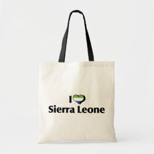 Bolsa Tote Eu Amo a Bandeira da Serra Leoa