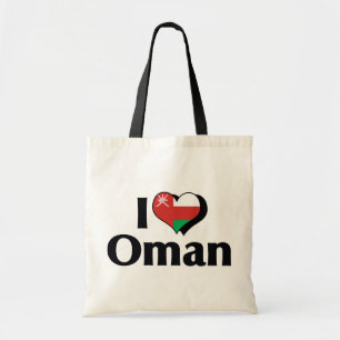 Bolsa Tote Eu amo a bandeira de Oman