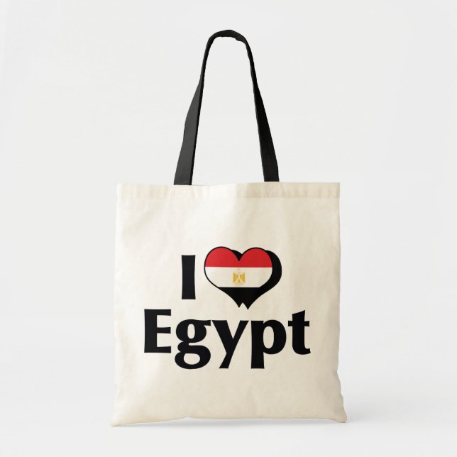 Bolsa Tote Eu Amo a Bandeira do Egito (Frente)