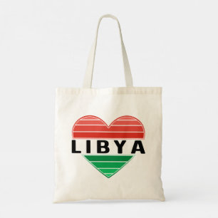 Bolsa Tote Eu amo a Líbia, coração líbio