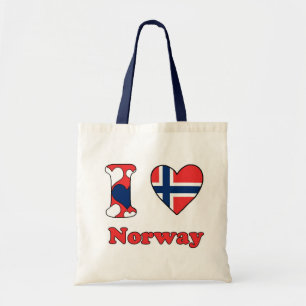 Bolsa Tote Eu amo a Noruega