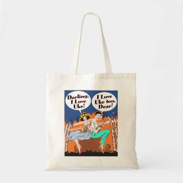 Bolsa Tote Eu amo a sacola de Uke (Frente)