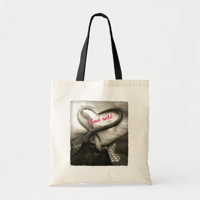 Bolsa Tote Eu amo a sacola dos ratos (Frente)