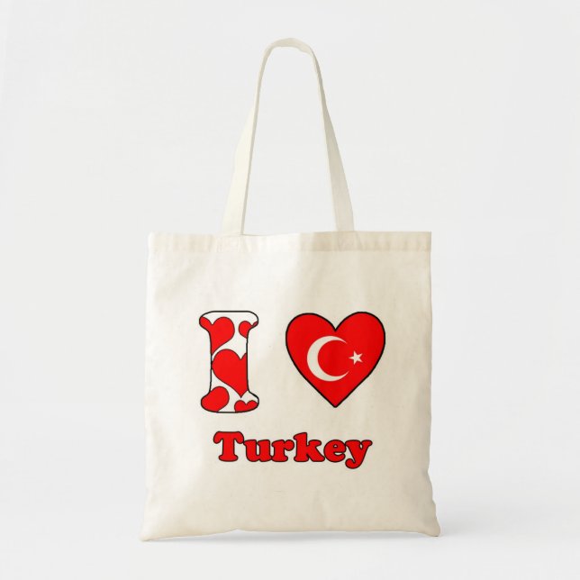 Bolsa Tote Eu amo a Turquia (Frente)