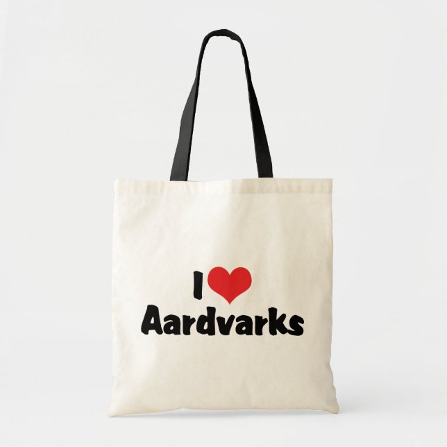 Bolsa Tote Eu Amo Aardvarks do Coração (Frente)