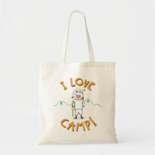 Bolsa Tote Eu Amo Acampamento - Desenho Divertido de Acampame