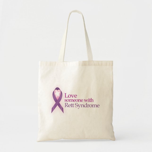 Bolsa Tote Eu amo alguém com síndrome de Rett - sacola (Frente)