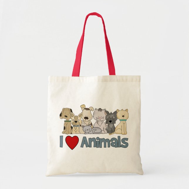 Bolsa Tote Eu Amo Animais (Frente)