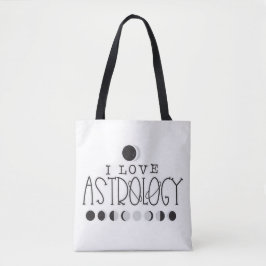 Bolsa Tote Eu amo as Fases do Sol e da Lua da Astrologia