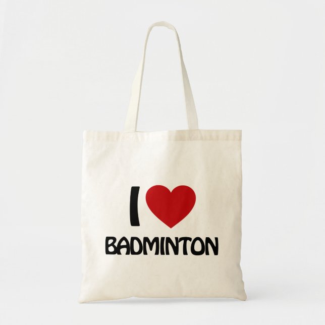 Bolsa Tote Eu amo Badminton (Frente)