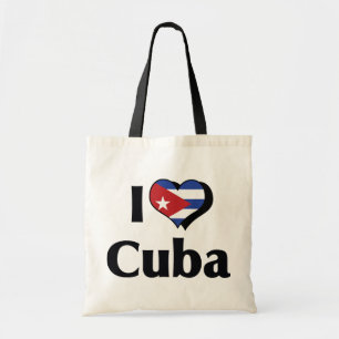 Bolsa Tote Eu Amo Bandeira de Cuba