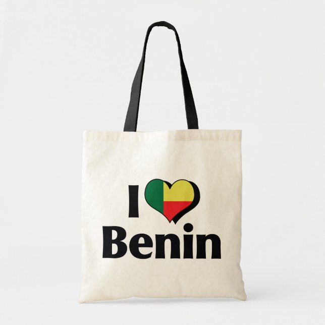 Bolsa Tote Eu Amo Benin Flag (Frente)