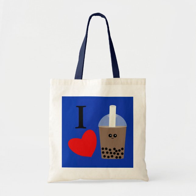 Bolsa Tote Eu amo Boba Beber #1 Tote Bag (Frente)